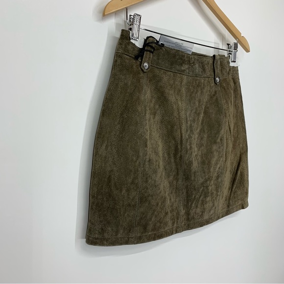 BLANK NYC Warm Gray Suede Leather Moto Style Mini Skirt Zip Up New Size 28 - Picture 10 of 16